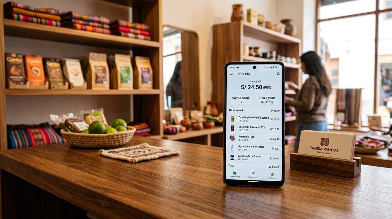 Punto de venta y control de negocio móvil Surepoise en mostrador real